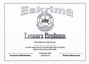 Certificaat Leonra 2001